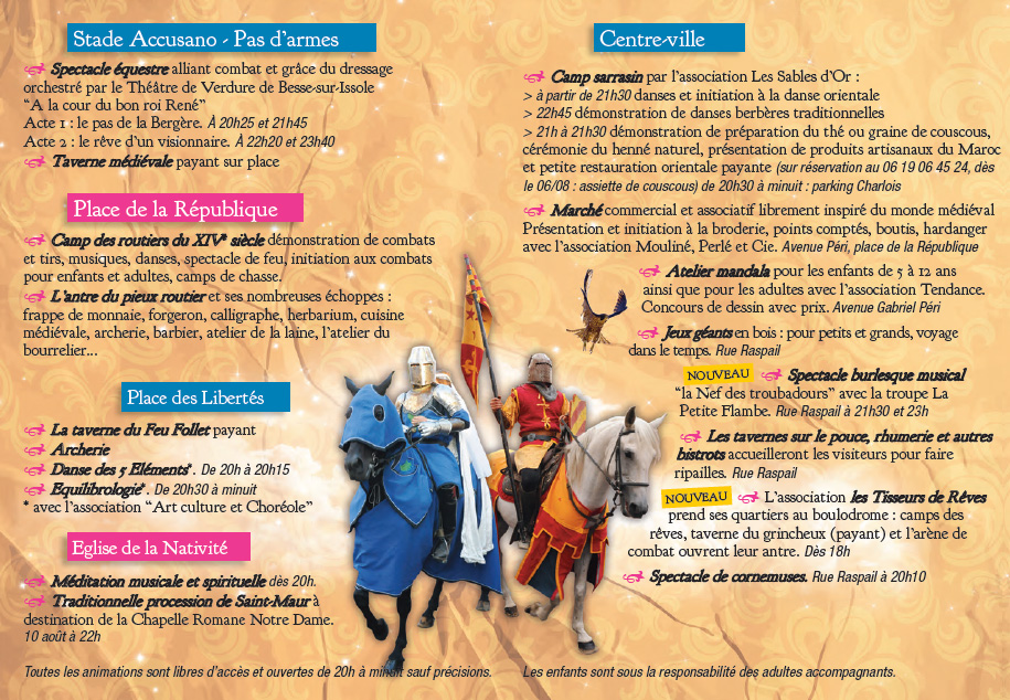 Fête médiévale Lagarde 2015 programme 1